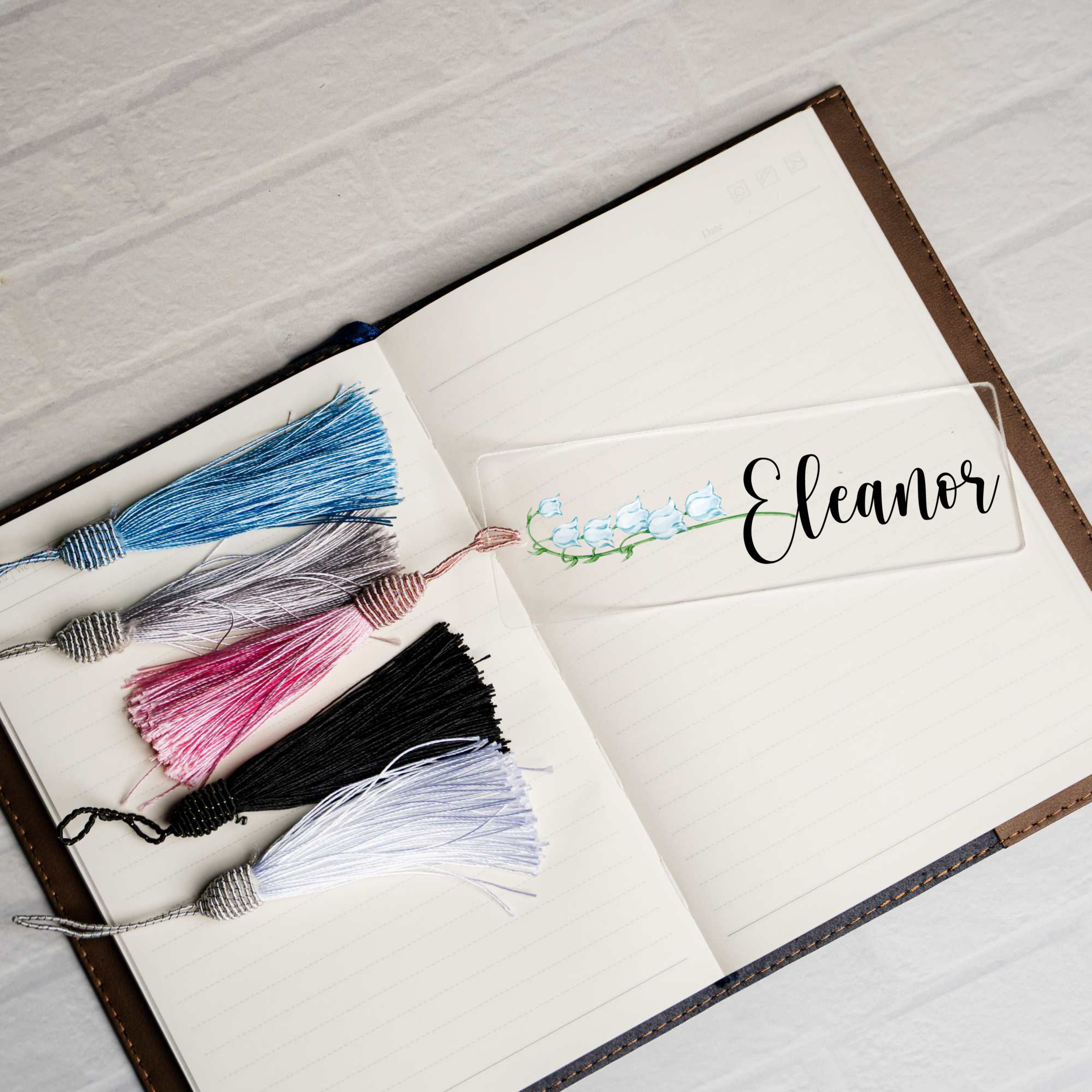 Personalized Birth Flower Bookmark with Name