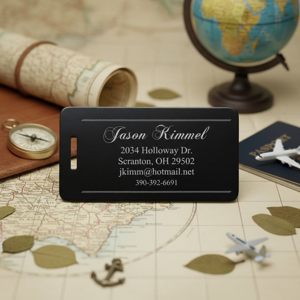 Personalized Aluminum Luggage Tags Horizontal