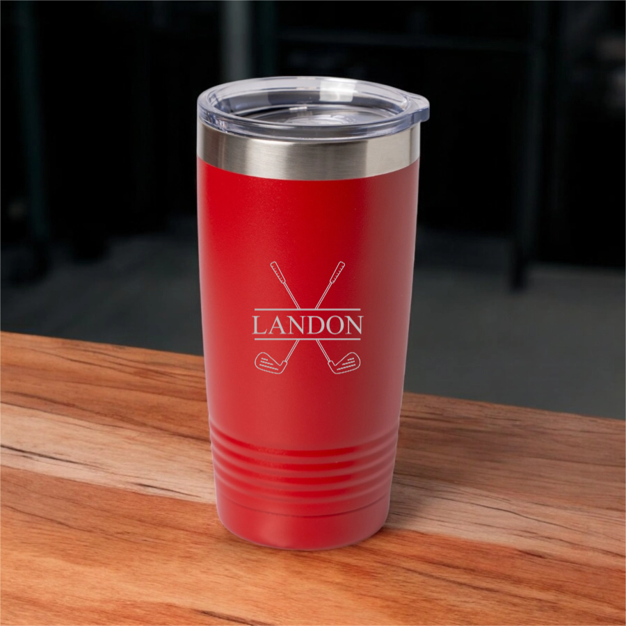 Personalized 20oz Golf Tumbler with Silver Lip