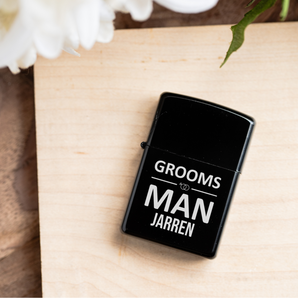 Personalized Groomsman Black Lighter