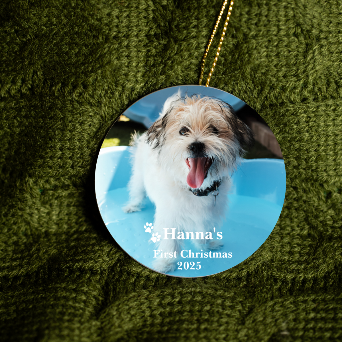 Custom Pet Photo Christmas Ornament