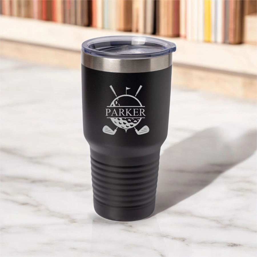 Personalized 30oz Golf Tumbler with Silver Lip