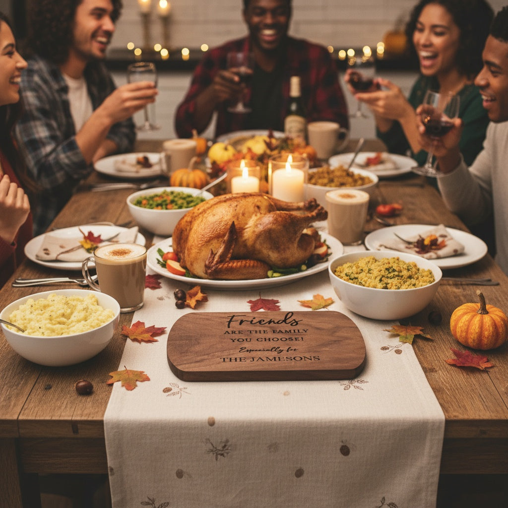 Friendsgiving Thin Oval Cutting Boards