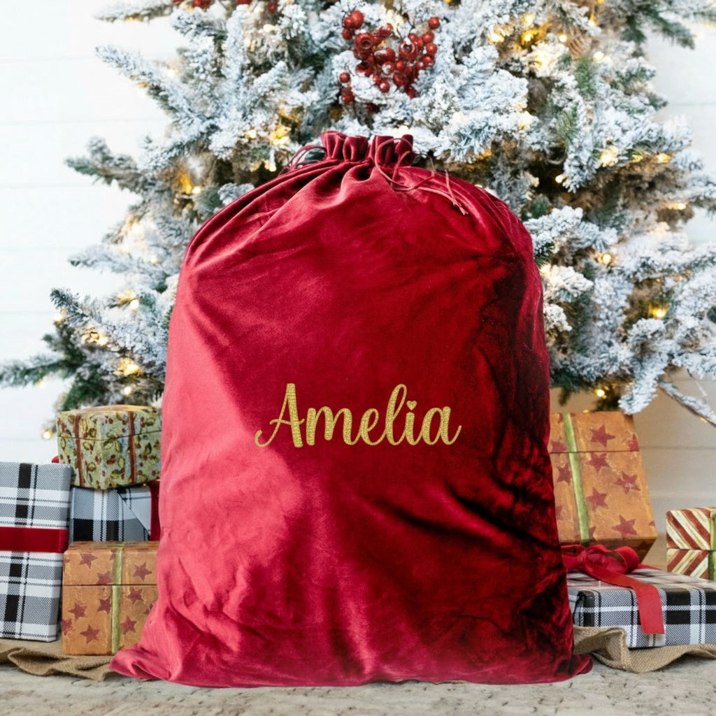 Embroidered Santa Bags