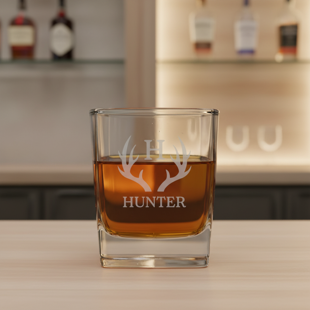Personalized Square Whiskey Glass