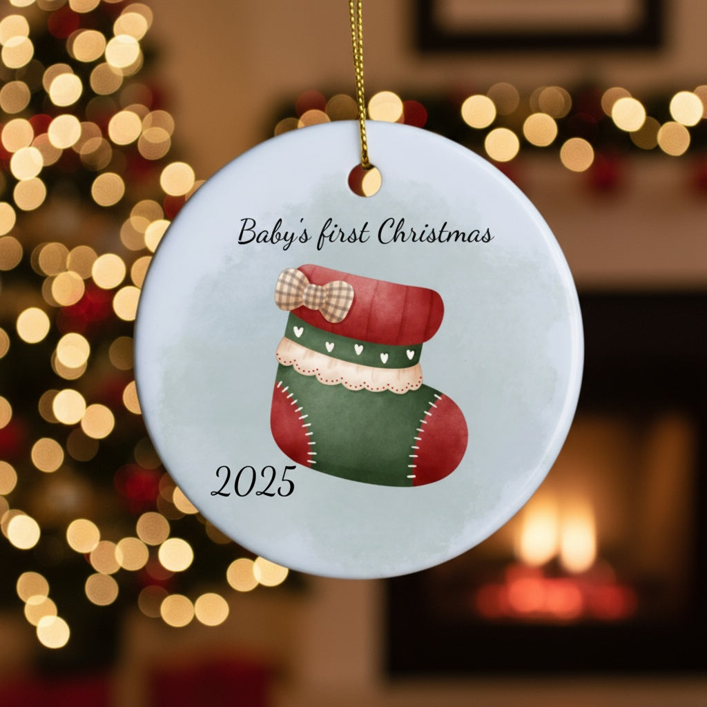 Personalized Baby Christmas Stocking Ornament