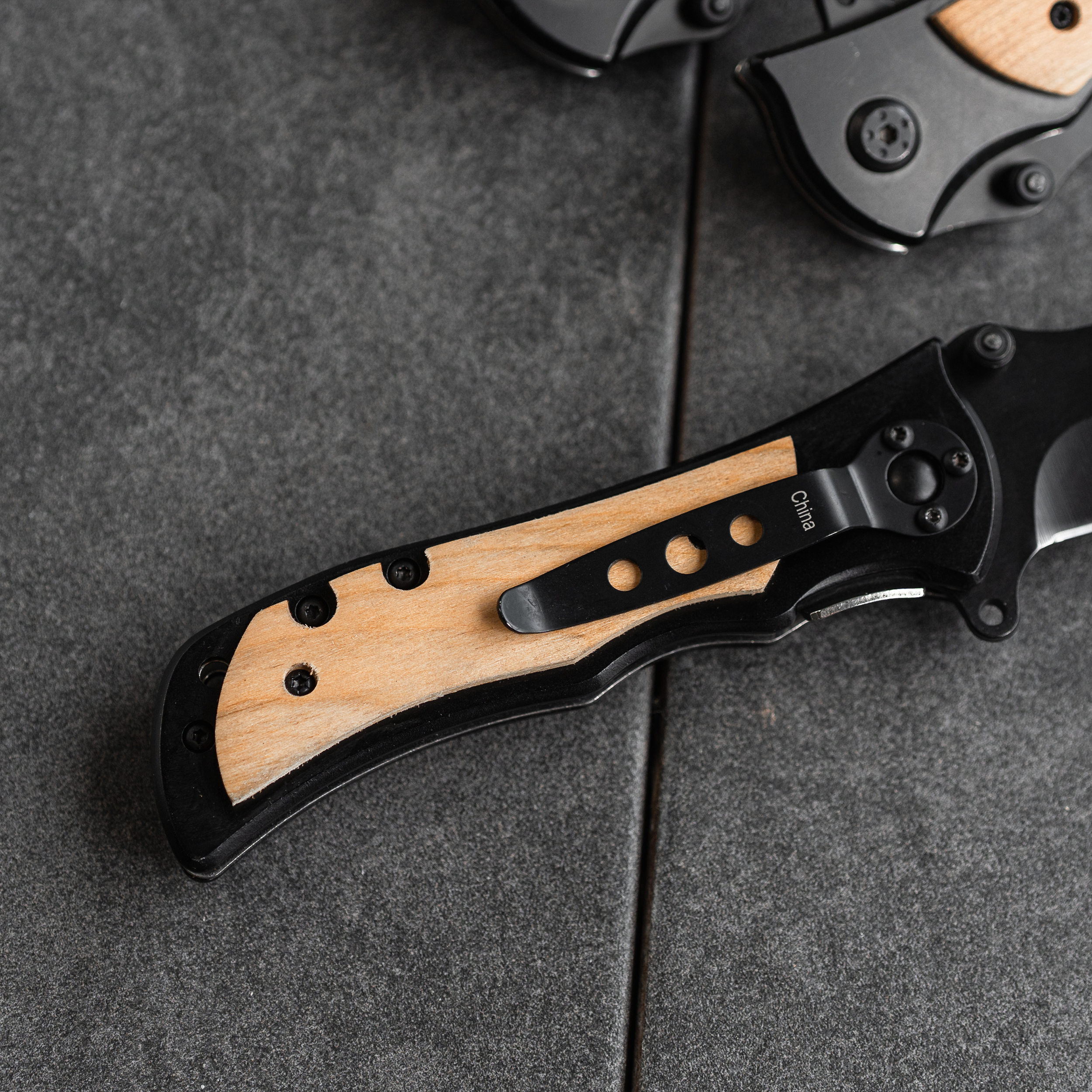 Personalized Groomsmen Set of 5 Black Metal Knives