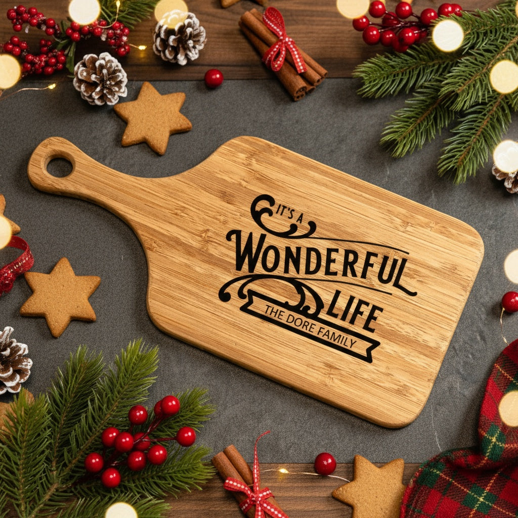 Christmas Collection Bamboo Paddle Cutting Board