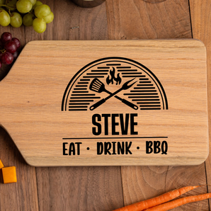 Personalized BBQ Theme Large Paddle Cutting Boards