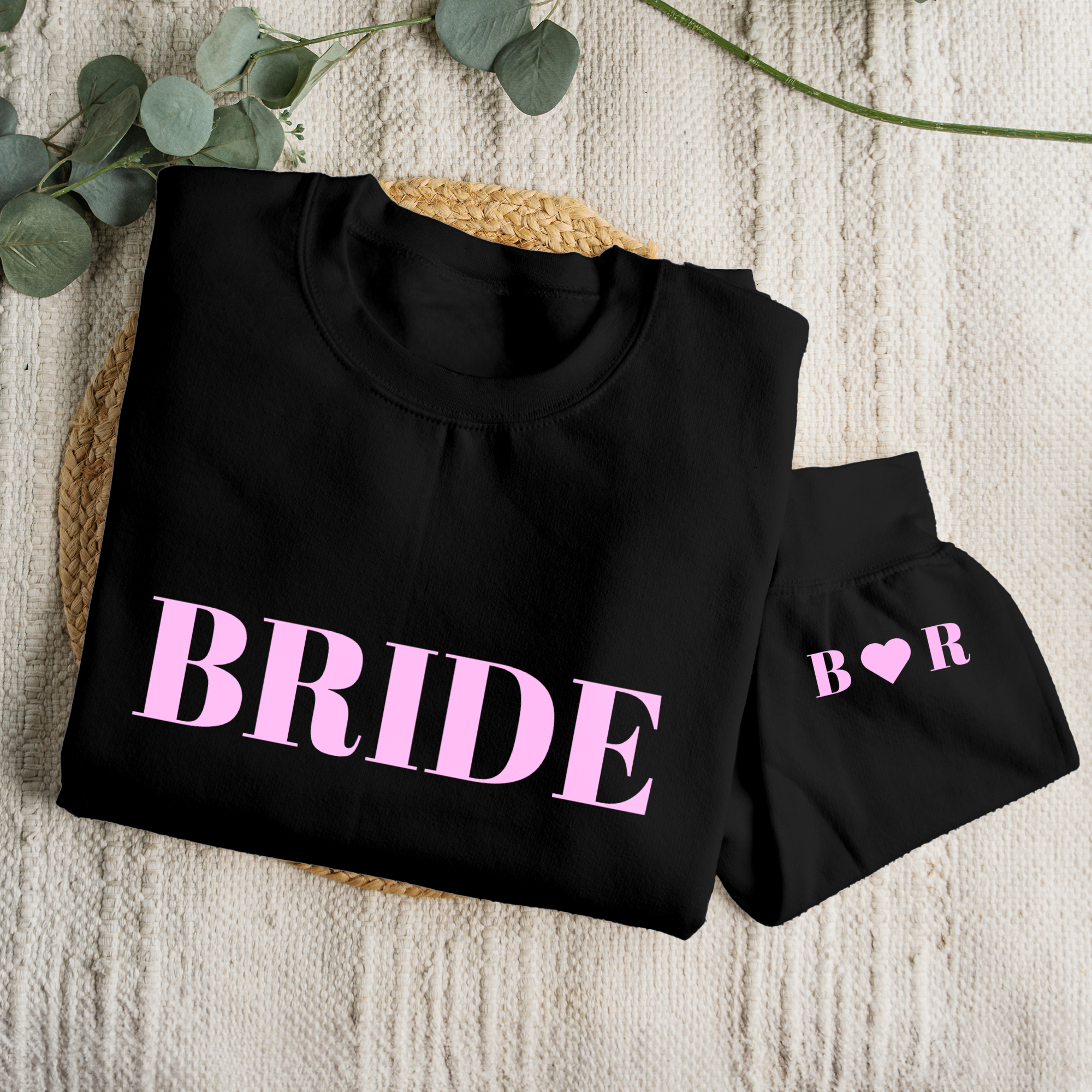 Custom Bride Sweatshirt with Initials on Sleeve