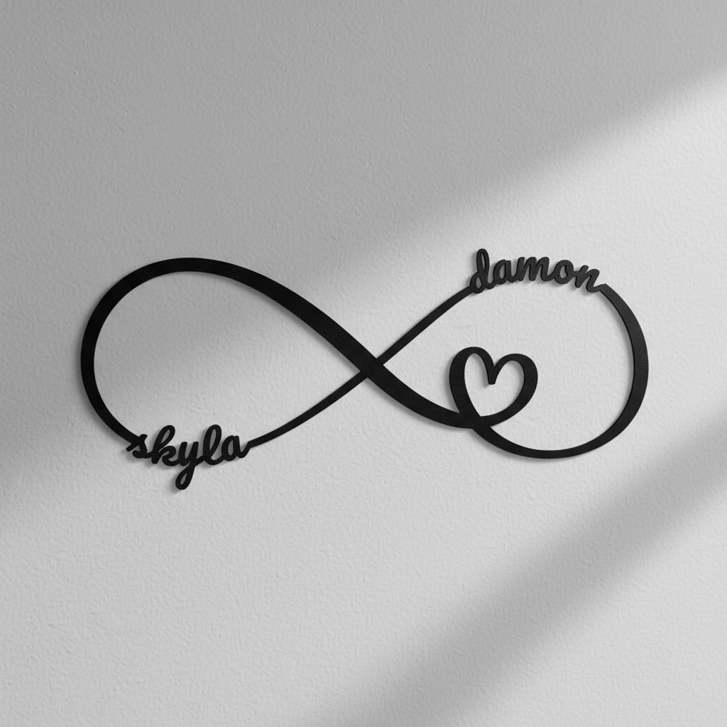 Personalized Infinity Metal Sign with Two Names