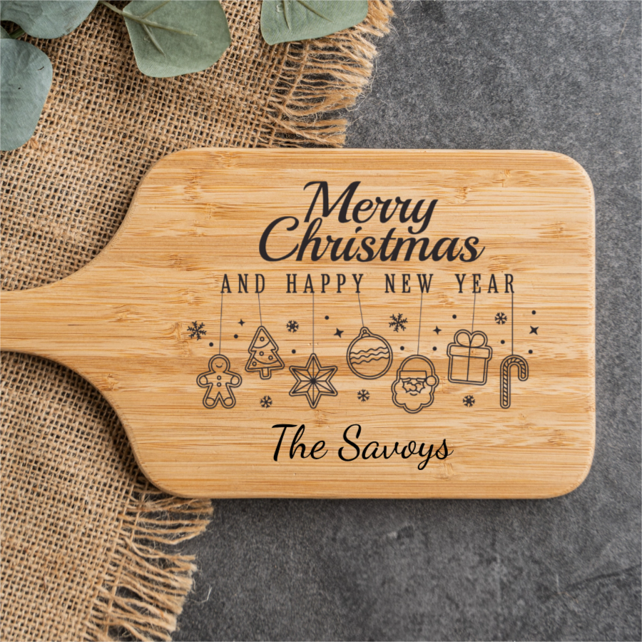 Personalized Handled Serving Board Merry Christmas