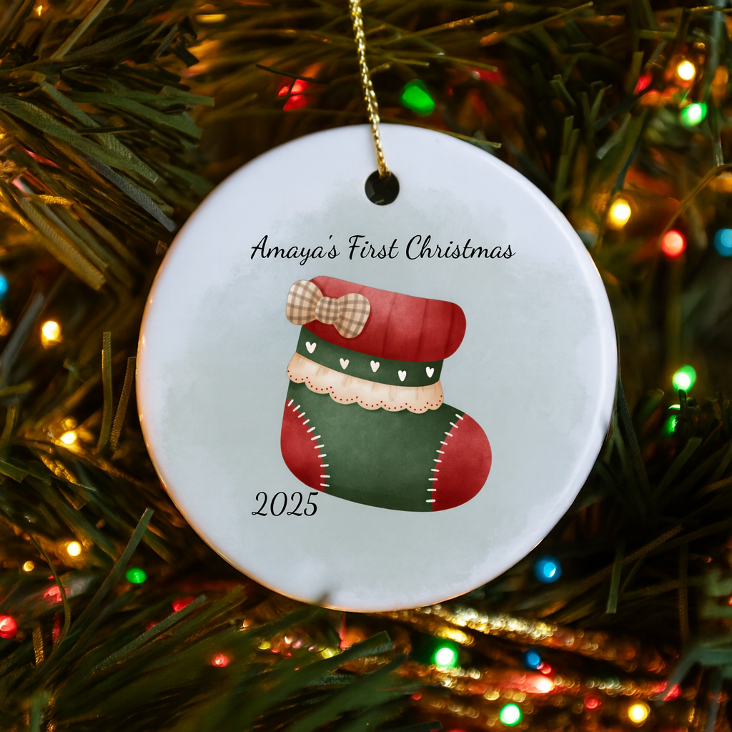 Personalized Baby Christmas Stocking Ornament
