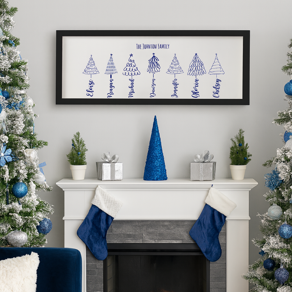 Personalized Christmas Tree Family Sign