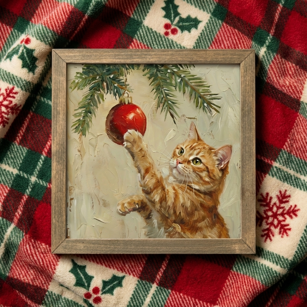 Christmas Cat Framed Print