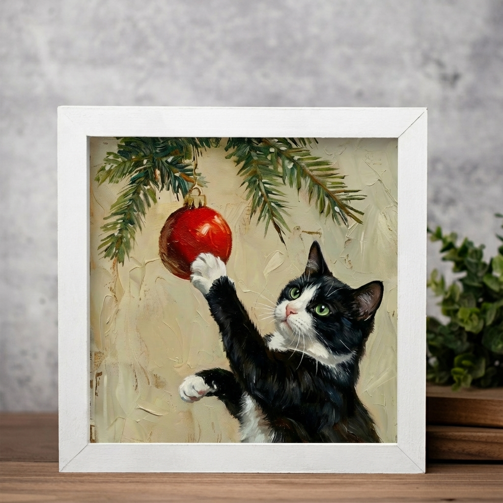 Christmas Cat Framed Print