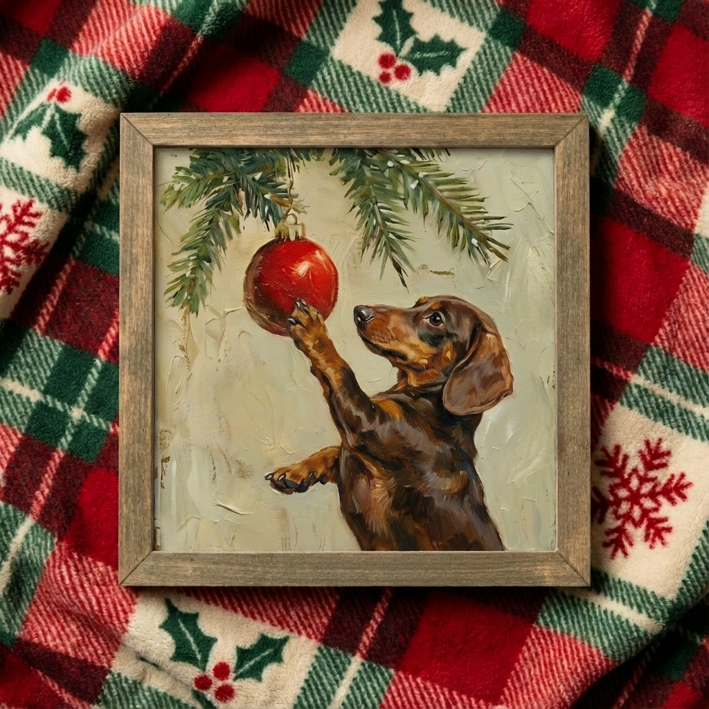 Framed Christmas Dog Prints