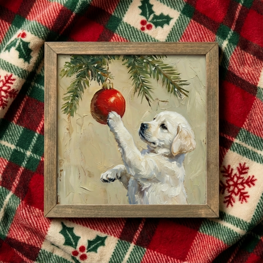 Framed Christmas Dog Prints