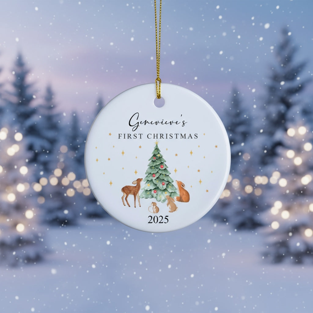 Personalied Baby's First Christmas Baby Animals Ornament