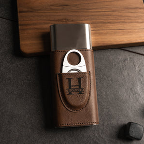 Personalized Brown Cigar Holder