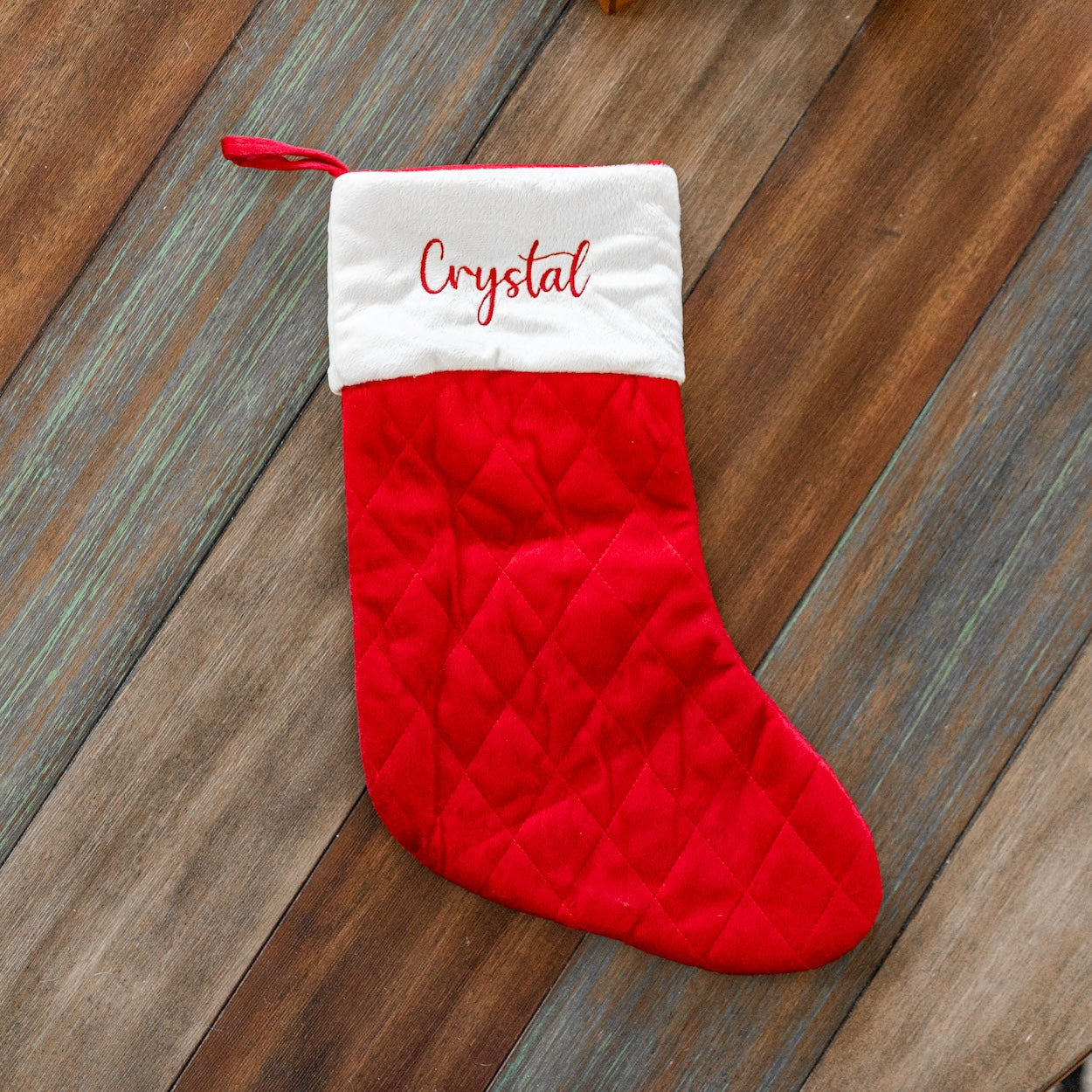 Embroidered Velvet Christmas Stockings