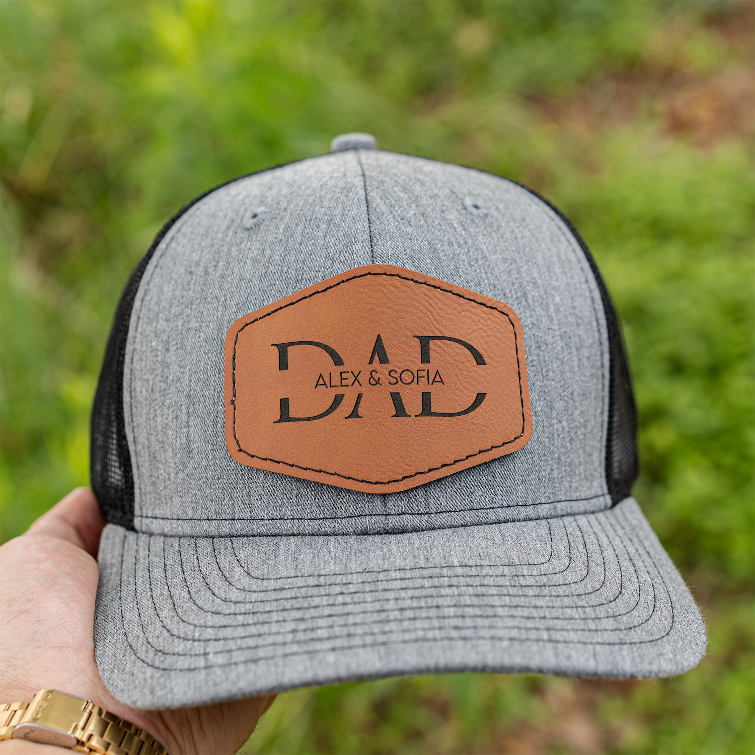 Personalized Dad Trucker Hat with Patch