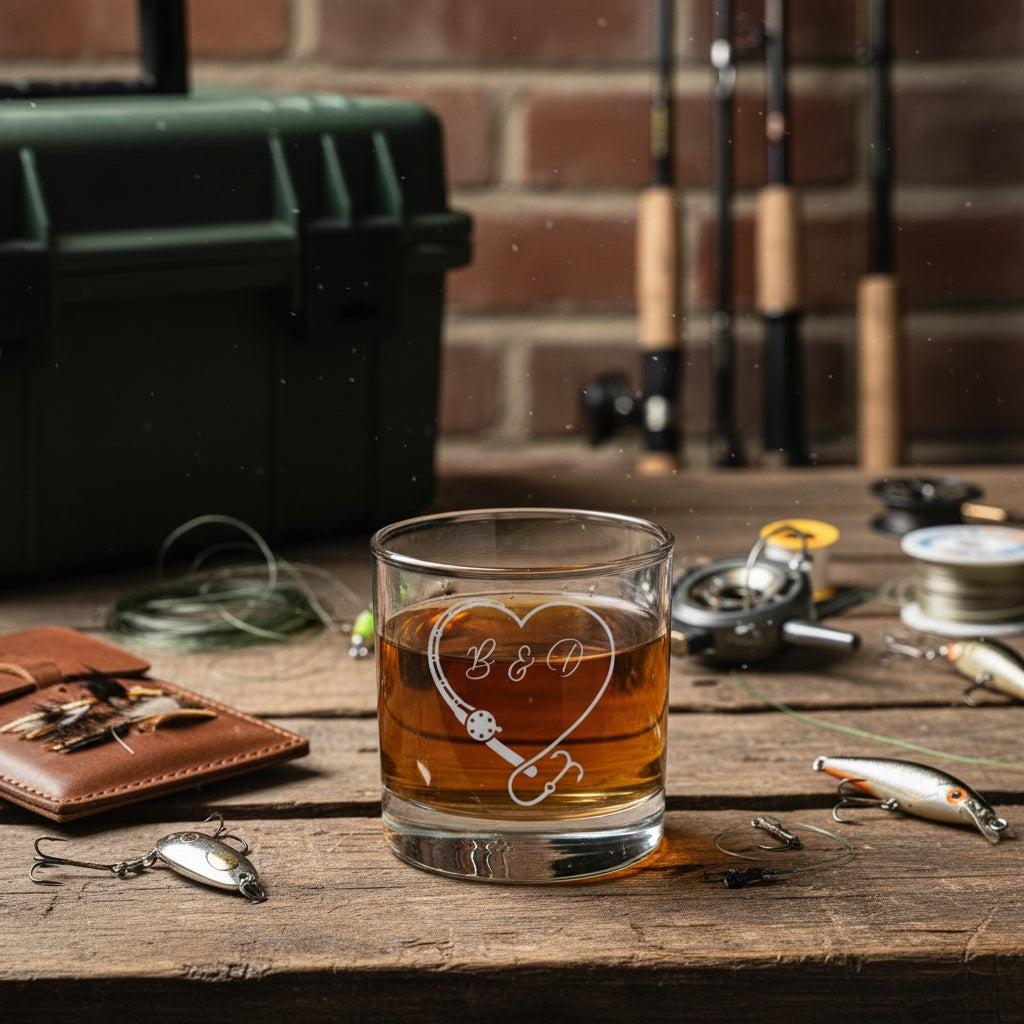 Personalized Fishing Whiskey Glass