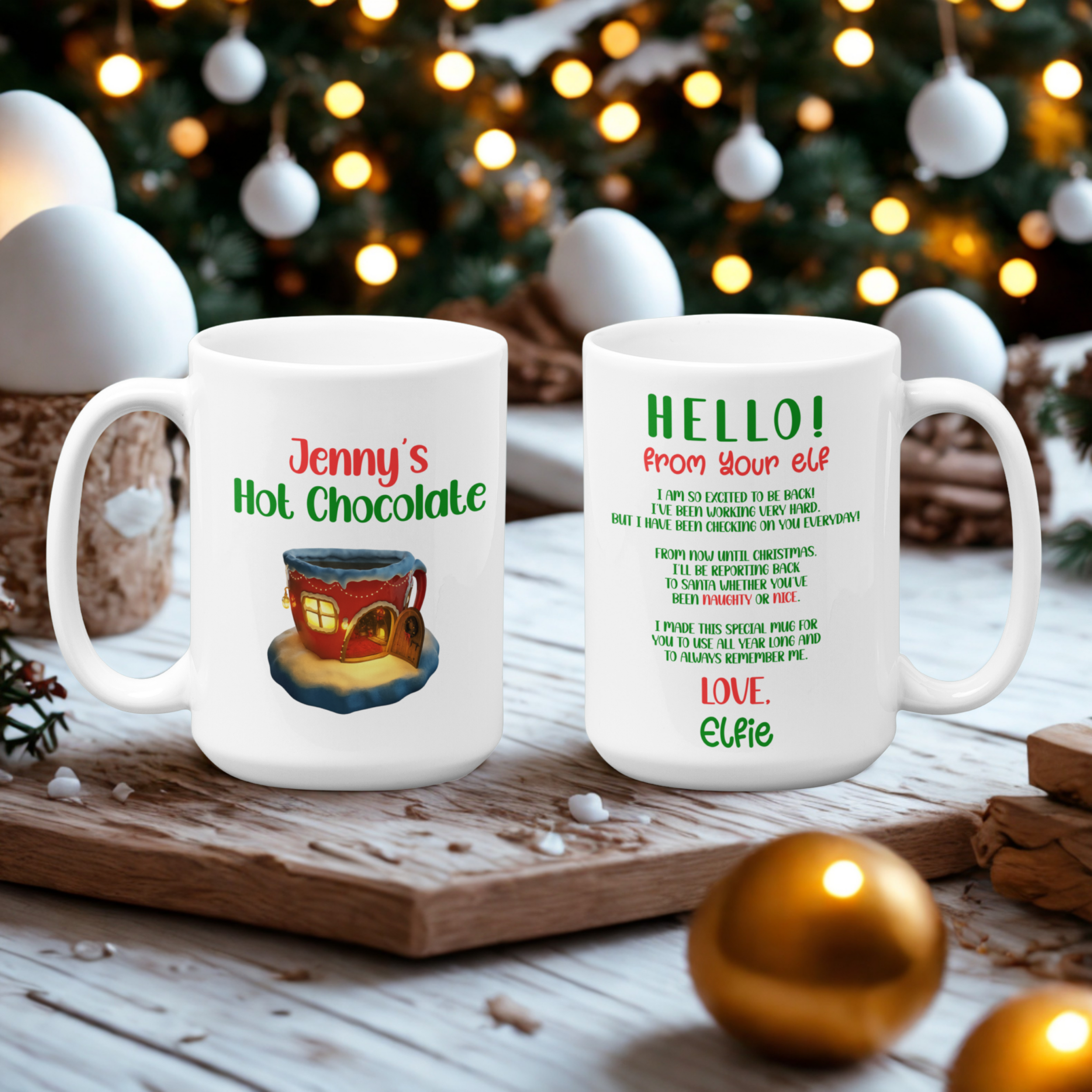 Personalized Elf Hot Chocolate Mug