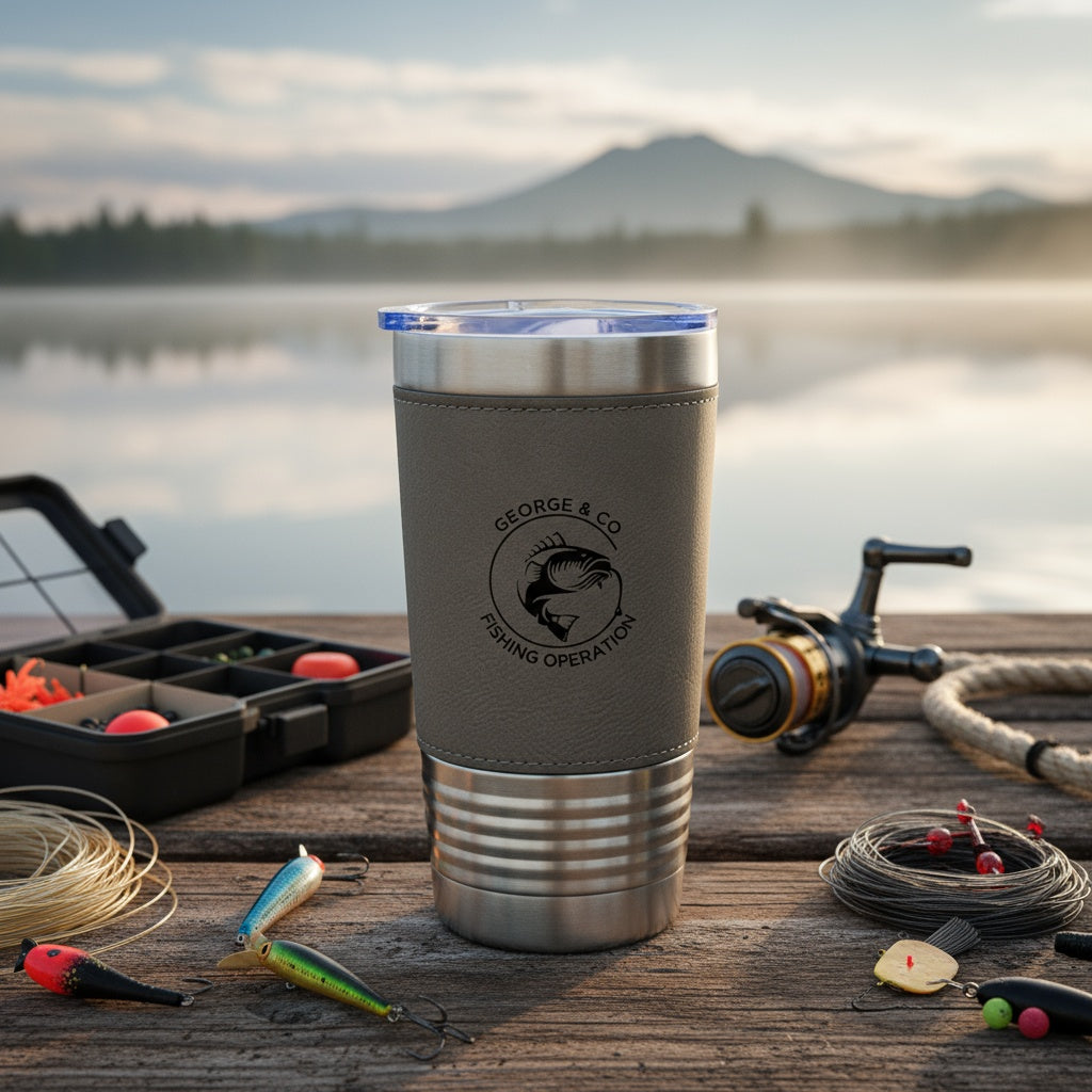 Fishing Designs Leather Wrapped Tumblers