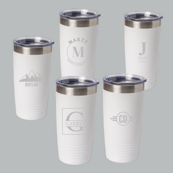 Groomsmen Tumblers Set of 5 White