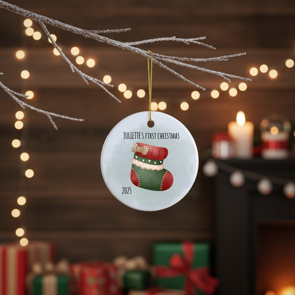 Personalized Baby Christmas Stocking Ornament