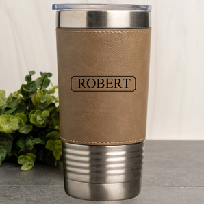 Personalized Leather Wrapped Tumblers