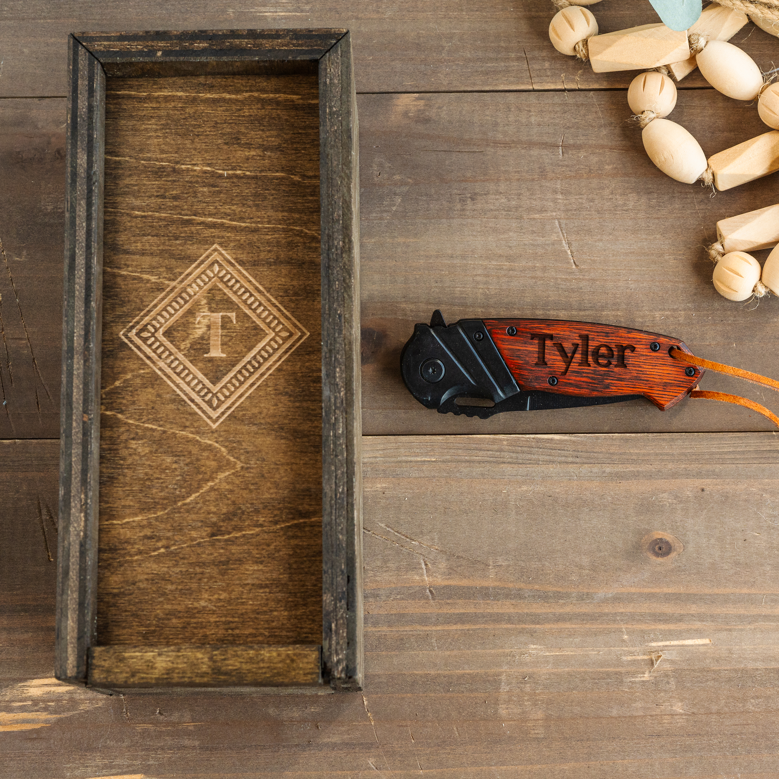 Personalized Red Handle Knife with Gift Box