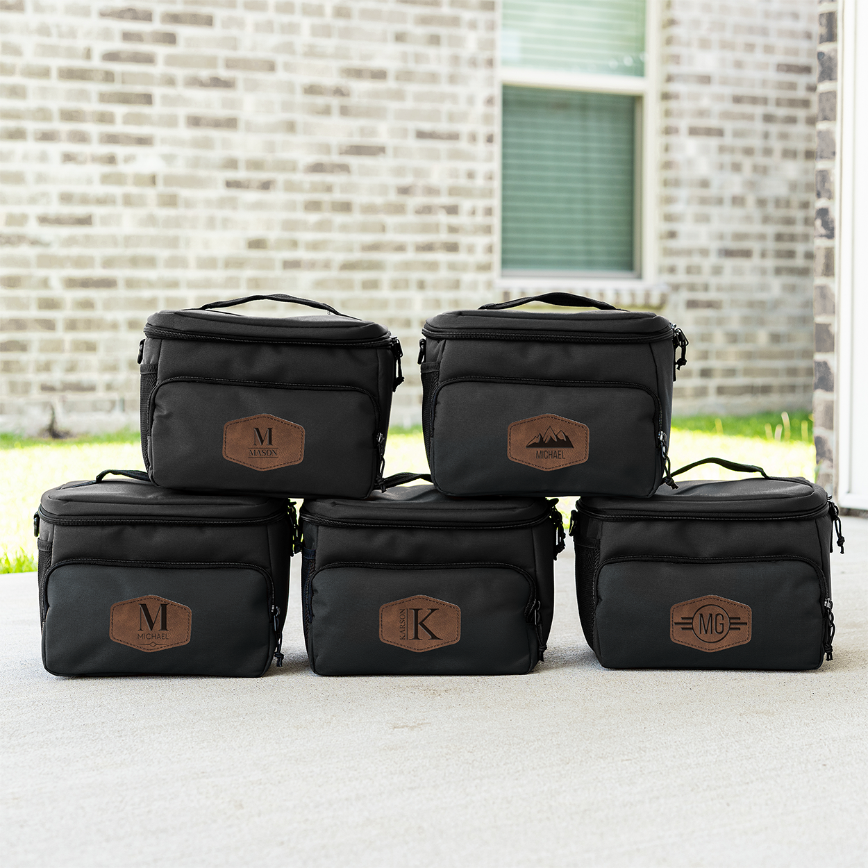 Groomsmen Gift Set of 5 Custom Coolers with Patch