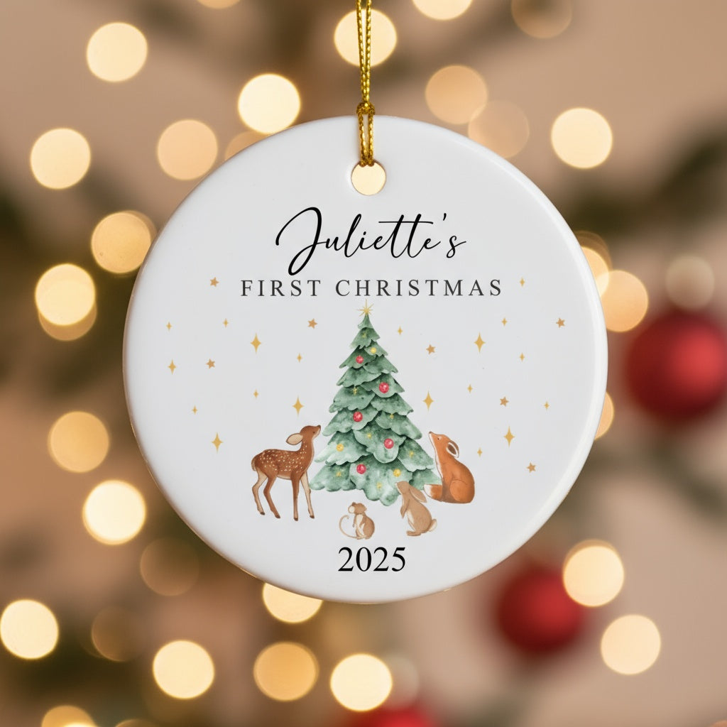 Personalied Baby's First Christmas Baby Animals Ornament