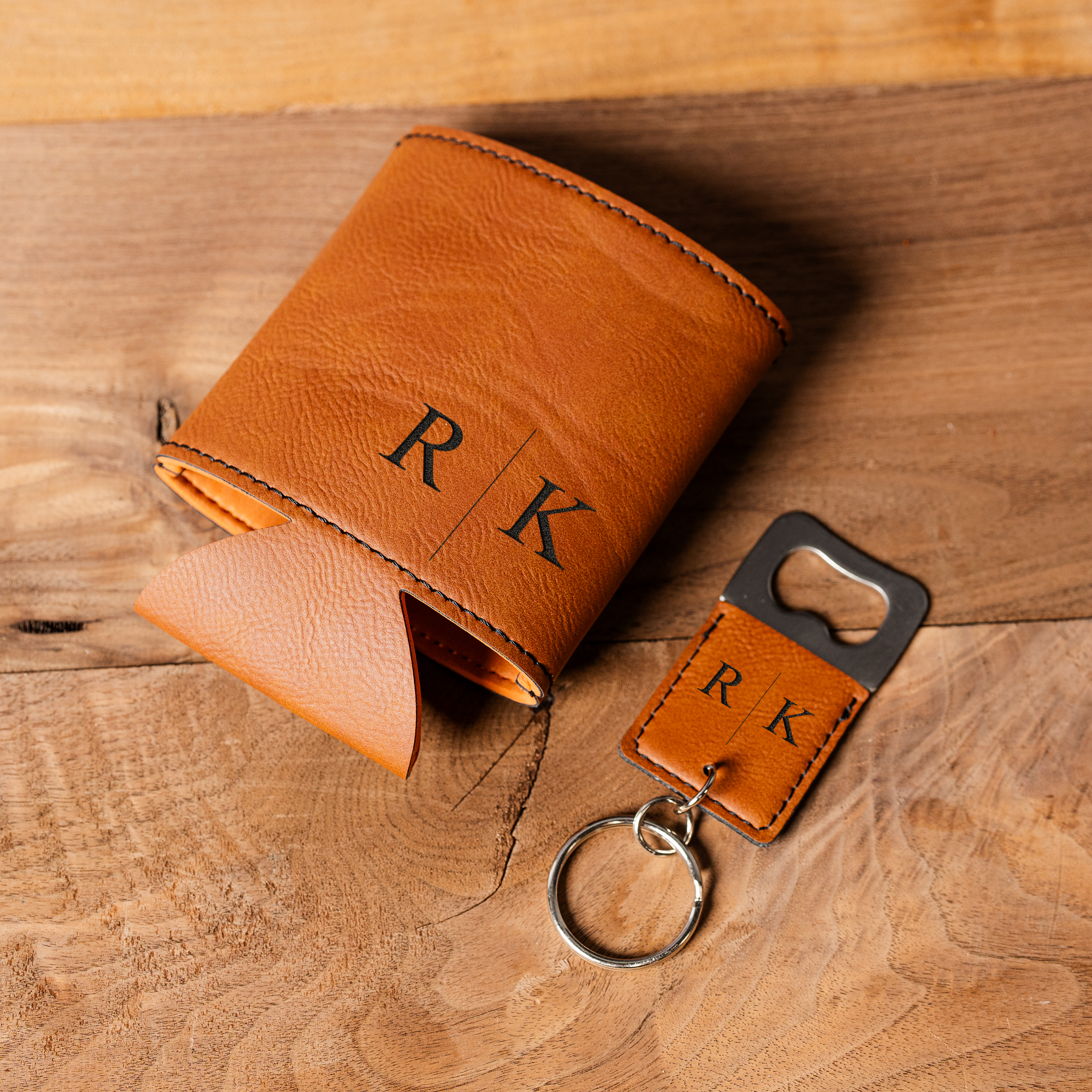 Personalized Can Cooler & Bottle Opener Gift Set