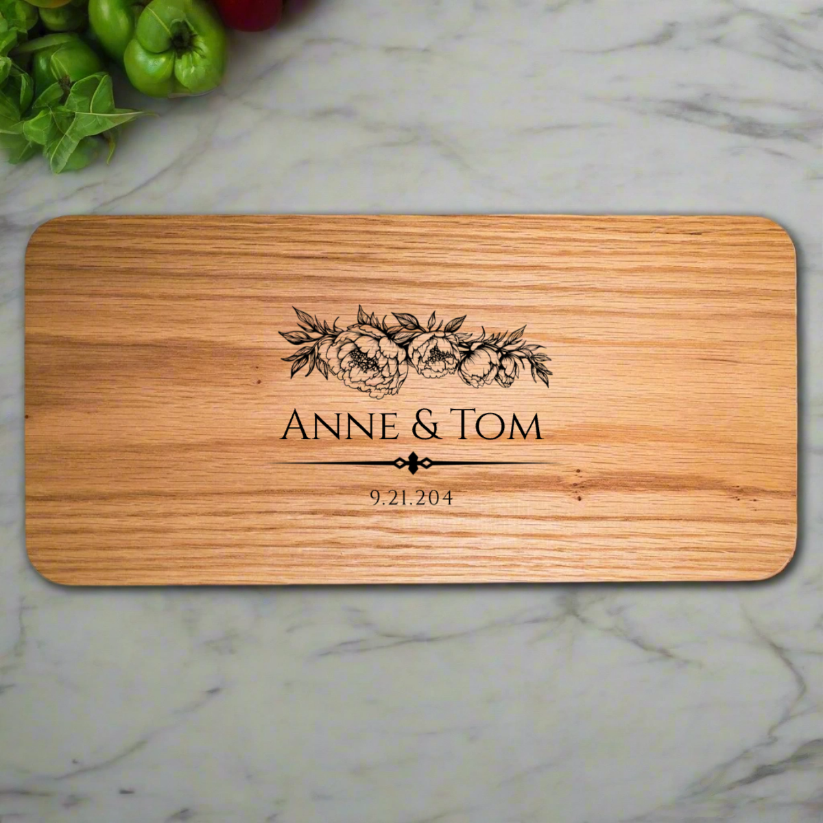 Personalized Red Oak Charcuterie Board