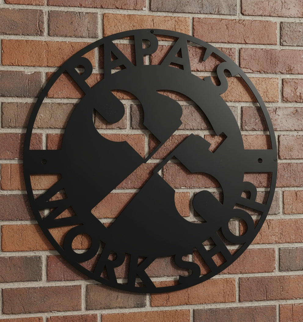 Personalized Papa's Workshop Metal Sign