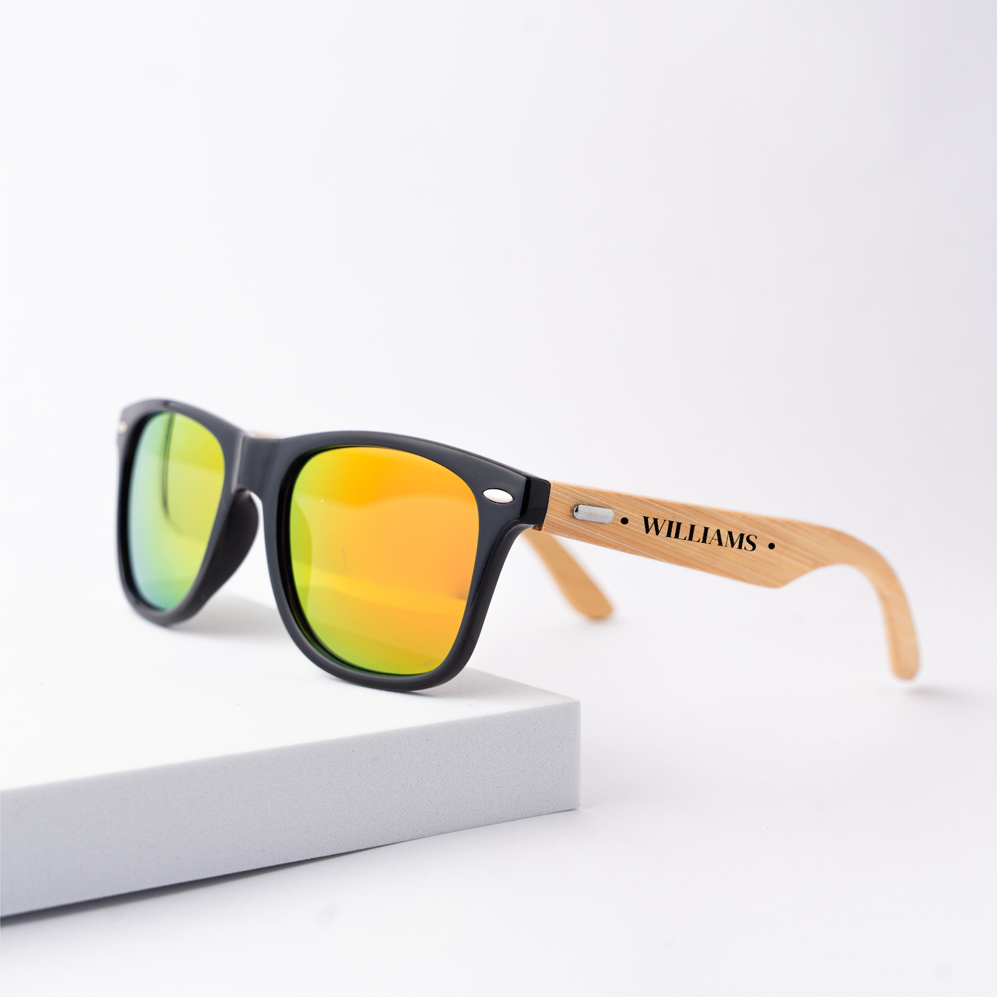 Personalized Wayfarer Wood Sunglasses 2 Sided Engraving