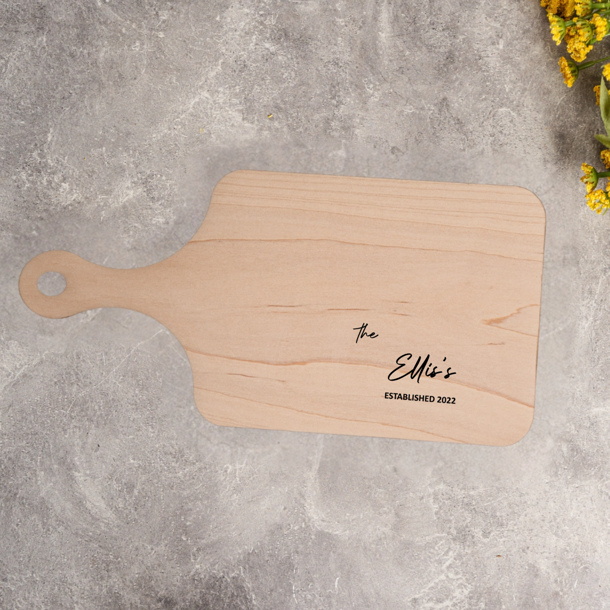 Personalized Thin Paddle Cutting Boards - Family Name