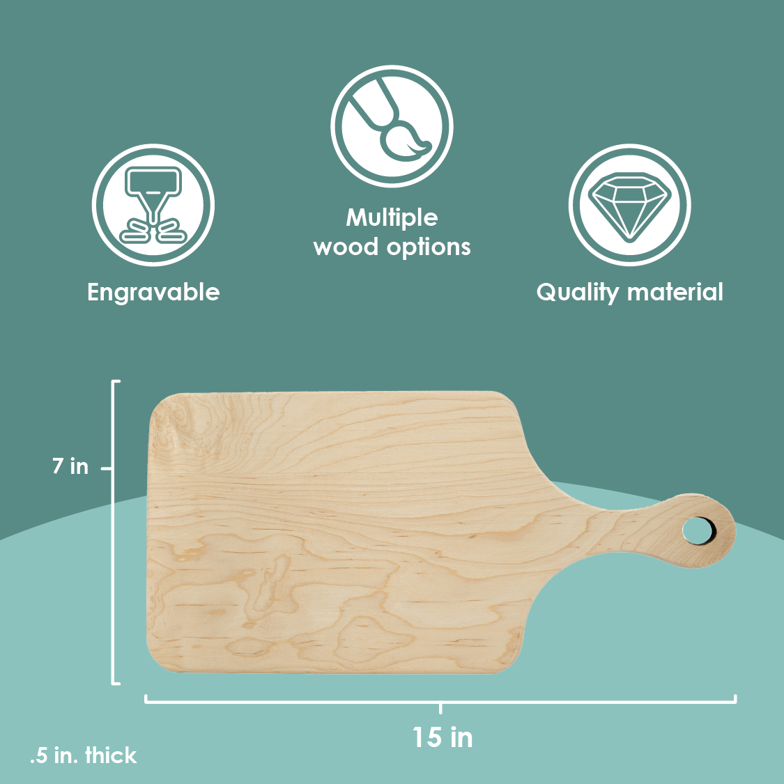 Personalized Thin Paddle Serving Boards - Elegant Name & Date Designs