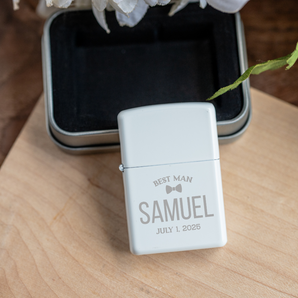 Personalized Best Man White Lighter