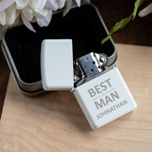 Personalized Best Man White Lighter