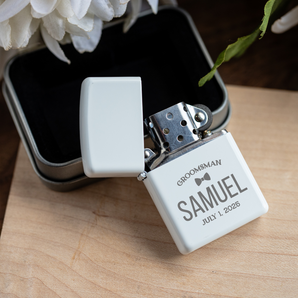 Personalized Groomsman White Lighter