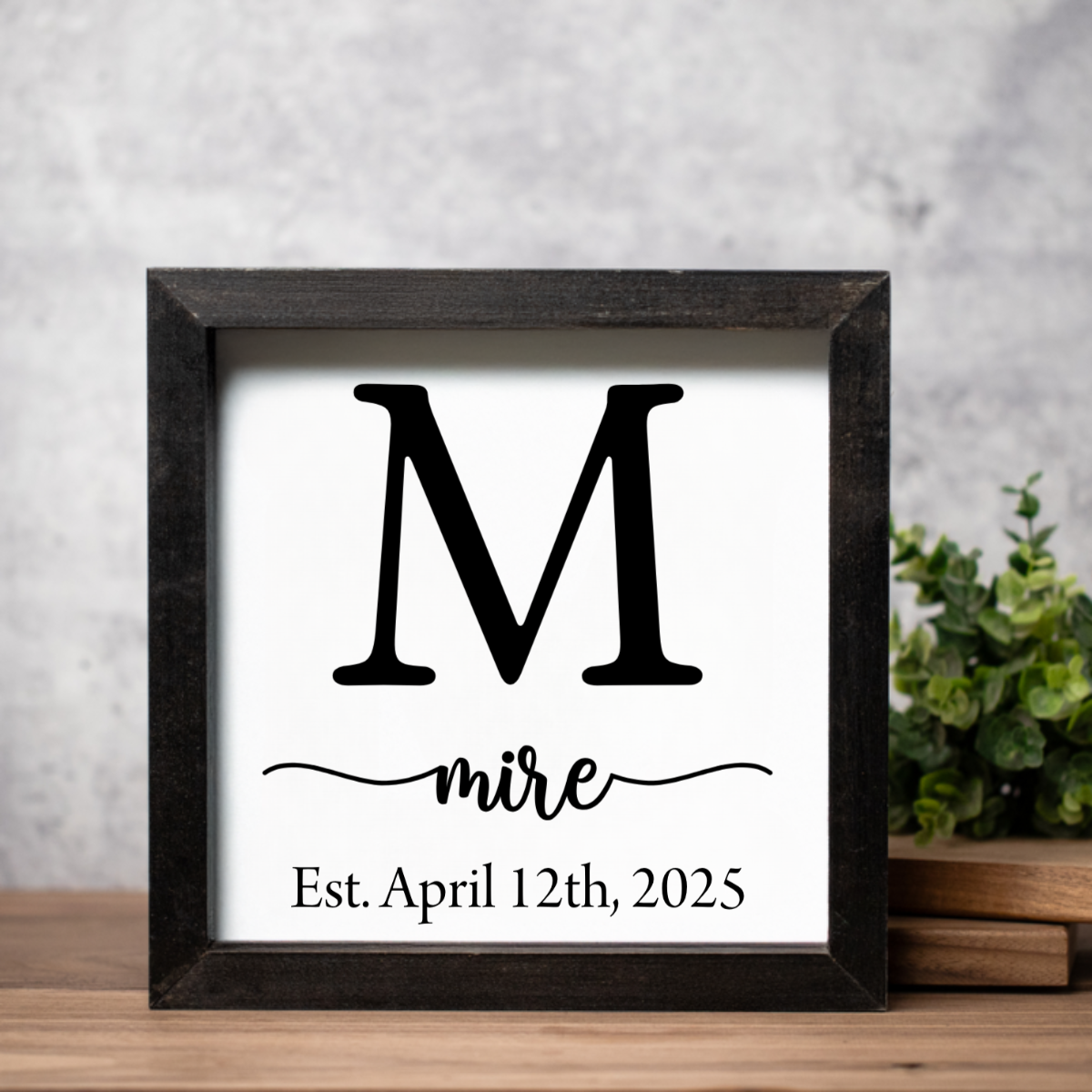 Personalized Family Name Sign with Initial