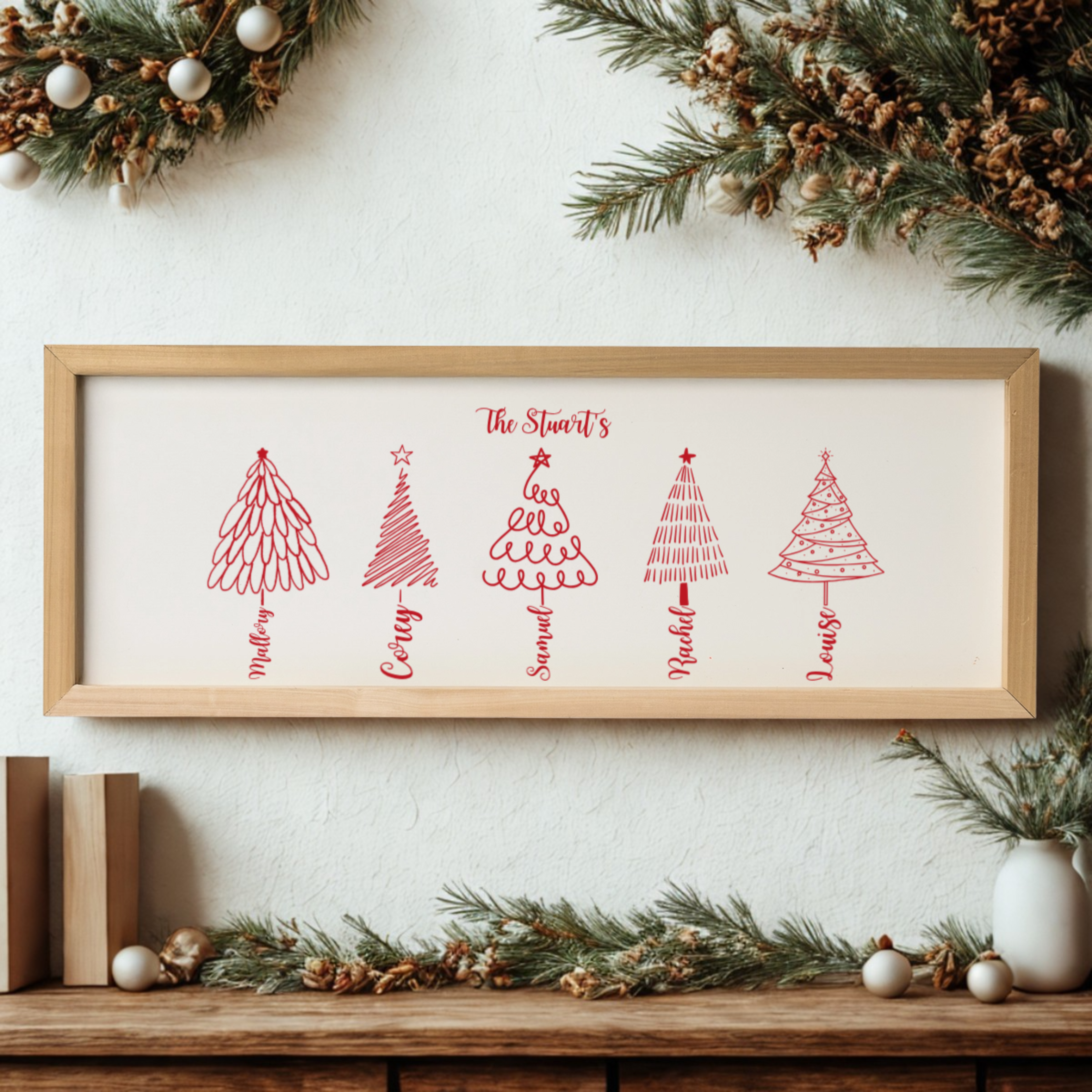 Personalized Christmas Tree Family Sign