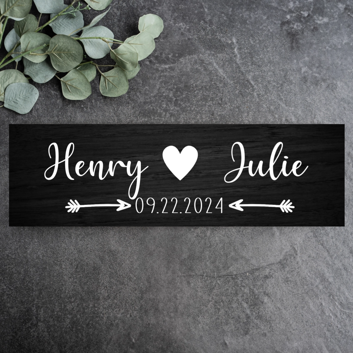 Personalized Wooden Plank Heart and Arrows