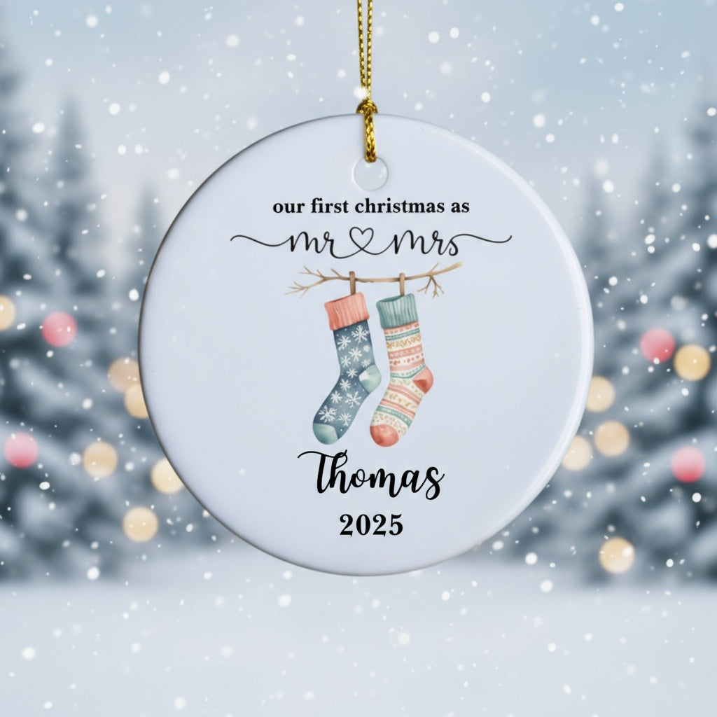 Personalized Our First Christmas Stockings Ornament