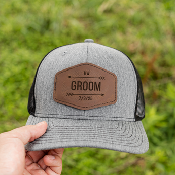 Custom Leather Patch Hats, CUSTOM Bridal Party Hats, Leather Patch Custom Leather Patch Hats, CUSTOM Bridal Party Hats, Leather Patch