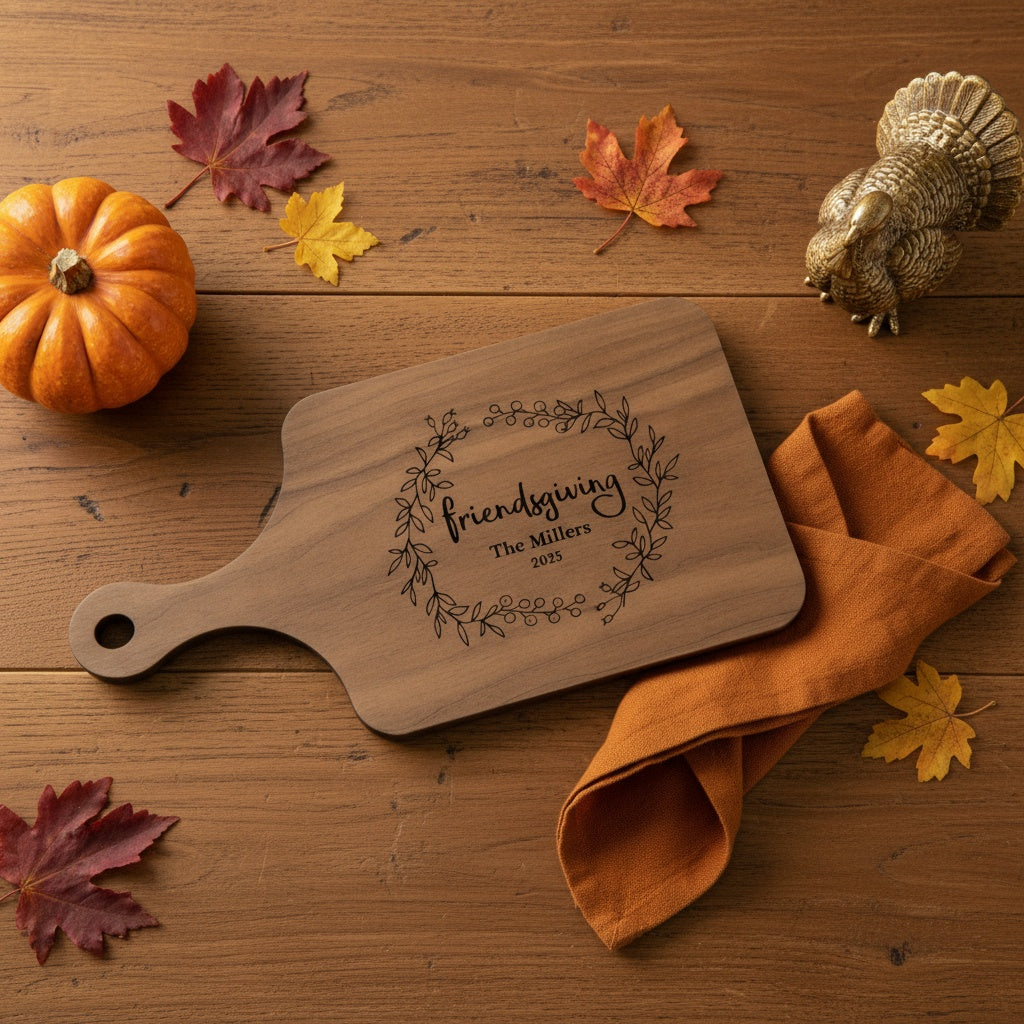 Friendsgiving Thin Paddle Cutting Boards